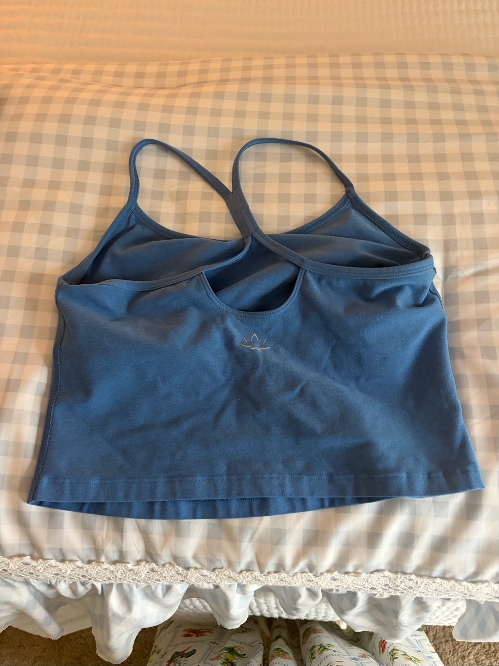 Beyond Yoga Blue Strappy Cropped Tank